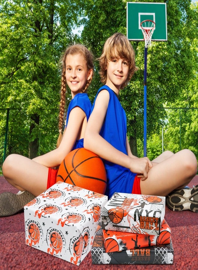 AirCool Basketball Wrapping Paper for Men Boys Kids, Shoot a Basket Basketball Ball Wrapping Paper 12 Sheets Foled Flat 20x28 Inches per Sheet, Basketball Gift Wrap For Basketball Birthday Sports Party - Image 4